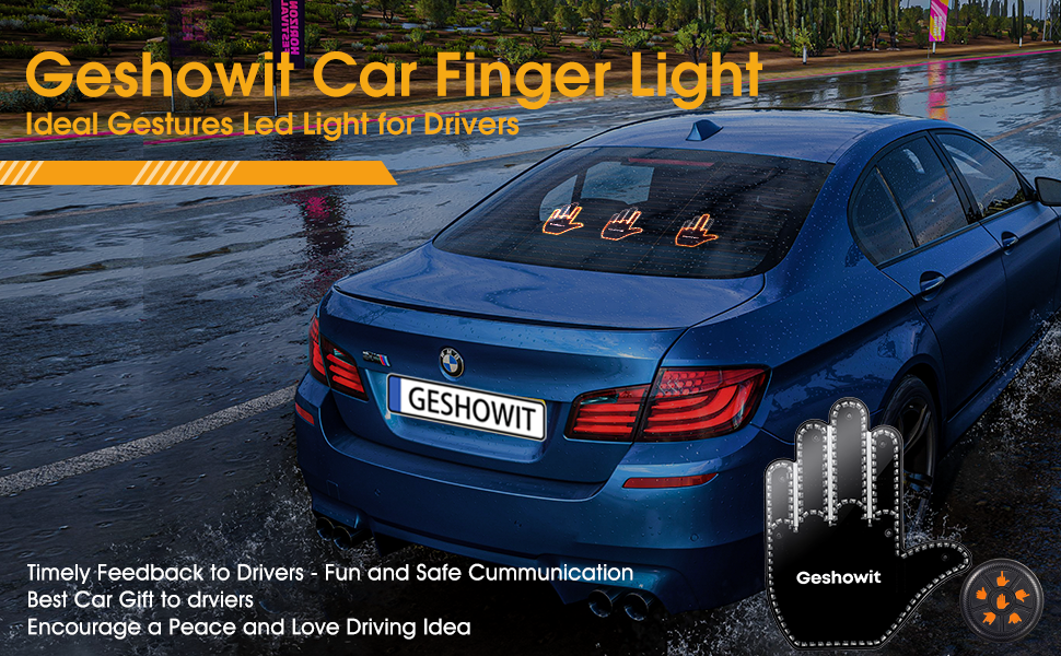 geshowit car middle finger light